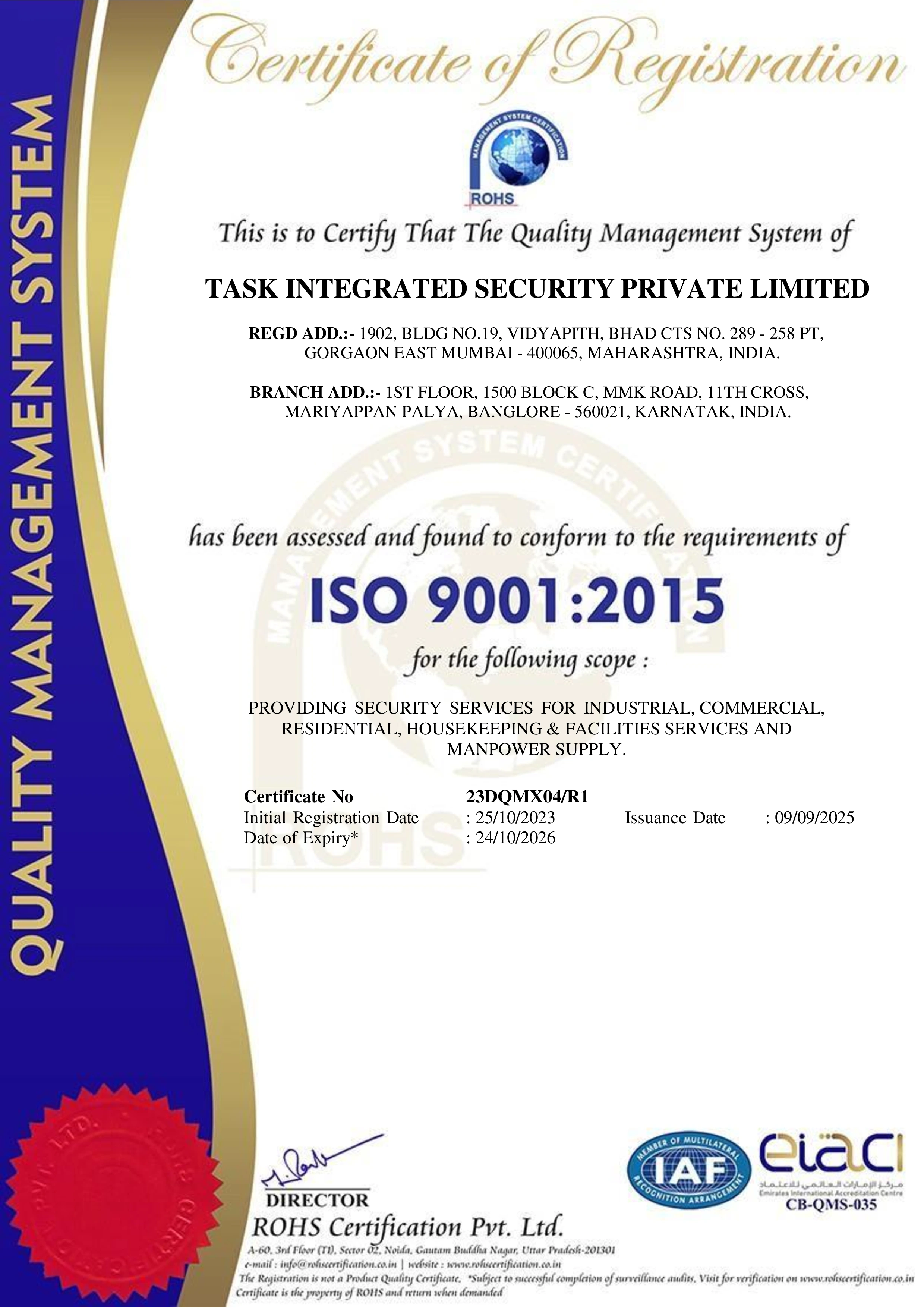 Taskforce Certificate 3